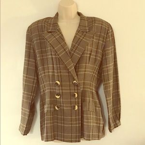 Vintage women’s tan and black business blazer
